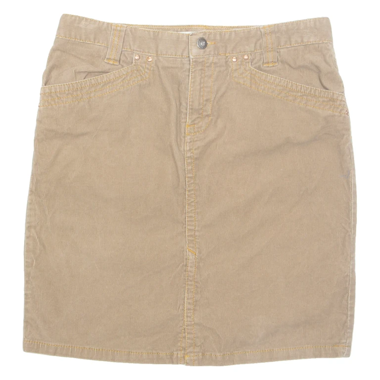TOMMY HILFIGER Womens Straight Skirt Brown Knee Length Denim UK 8