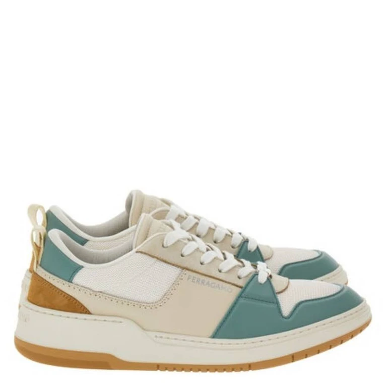 Ferragamo Dennis Panelled Low-Top Sneakers, Size 9