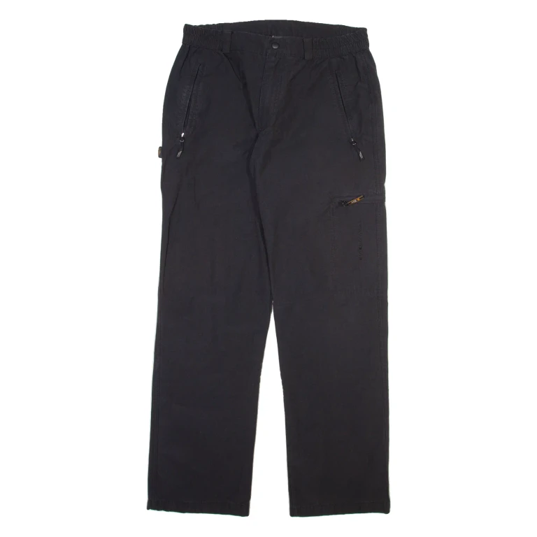 HS OUTERWEAR Mens Trousers Black Relaxed Straight W30 L30