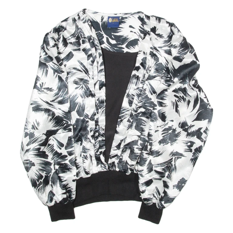 YOUR SIXTH SENSE Womens Printed Blouse Black Long Sleeve Crazy Pattern L