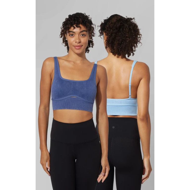 2 PK Stonewash Ribbed Seamless Bra