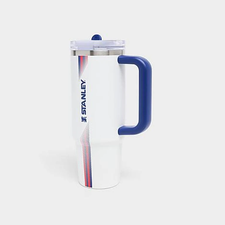 The Country Collection Quencher ProTour Flip Straw Tumbler (30oz) in Team White/Dark Blue