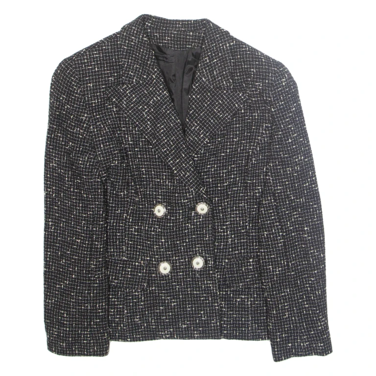 Womens Blazer Jacket Black Check M