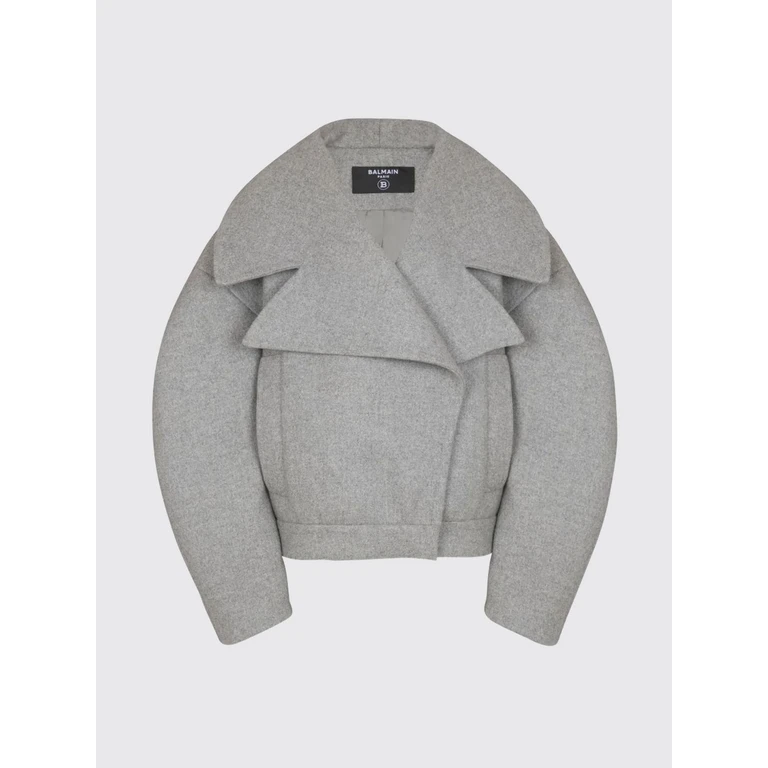 BALMAIN Coat Woman color Grey (FF0UA140WD249AF)