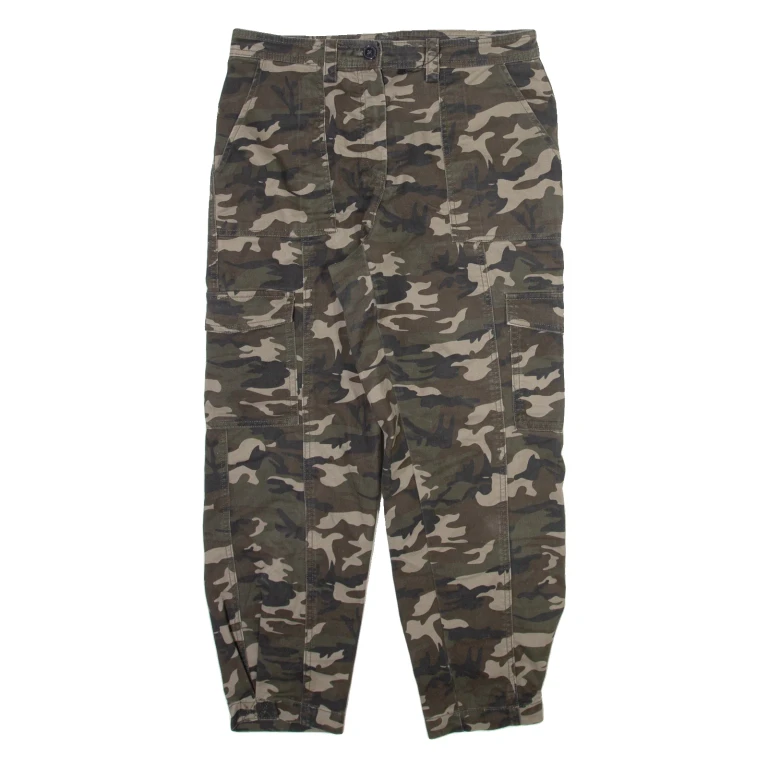 AMISU Camo Cargo Womens Trousers Grey Relaxed Tapered W30 L26