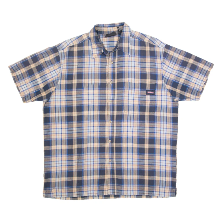 DICKIES Mens Shirt Blue Check L