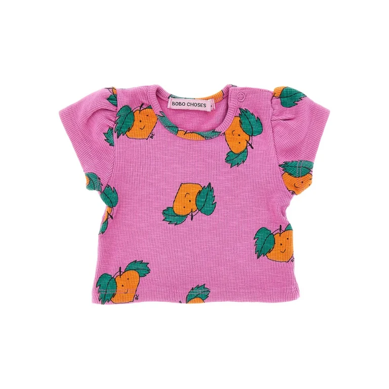 BOBO CHOSES 'Tangerine' ribbed T-shirt Kids 6M