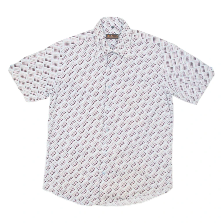 BEN SHERMAN Mens Shirt Blue Geometric M