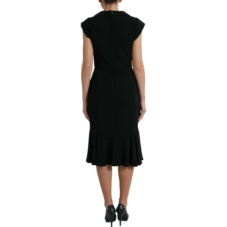 Dolce & Gabbana Black Cady Viscose Sleeveless Dress Acetate Elastane - Women