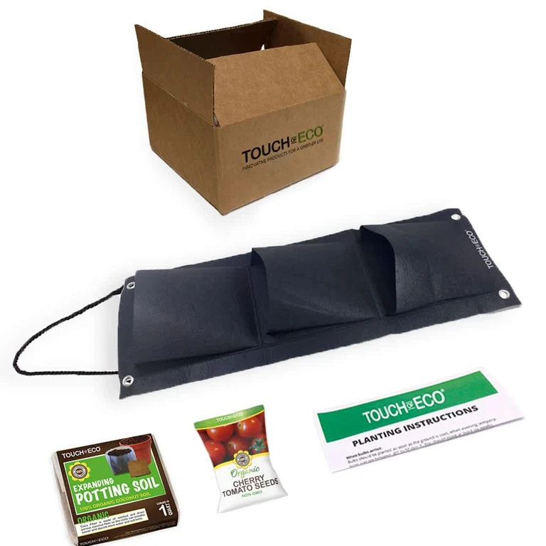 Organic Cherry Tomato Seed Hanging Planter Bag with Soil Block