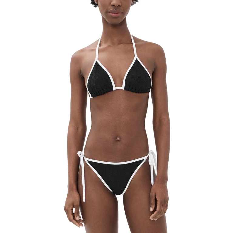 Hunza G Gina Contrast Bikini Black/White One Size