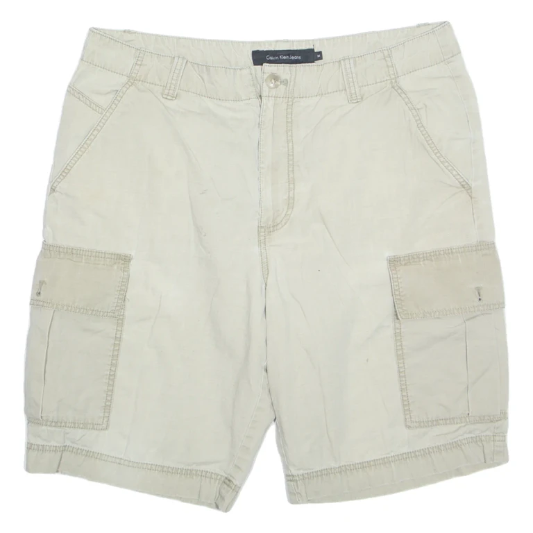 CALVIN KLEIN JEANS Mens Cargo Shorts Beige M W34