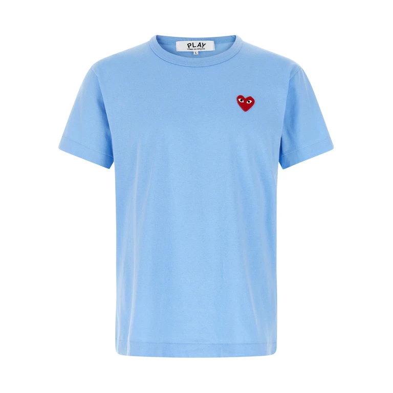Comme Des GarçOns Play Blue Cotton T-Shirt - Women