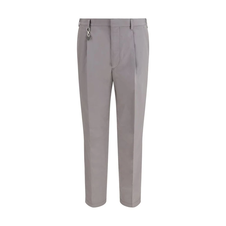 Gray Cotton Dress Pants - Men