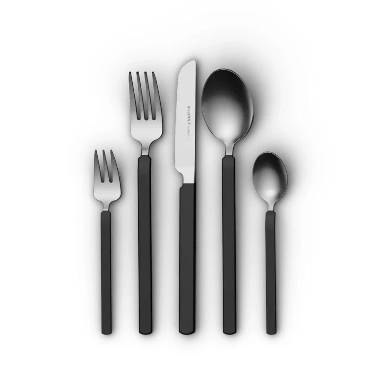 20Pc Stainless Steel Flatware Set, Smokey Black