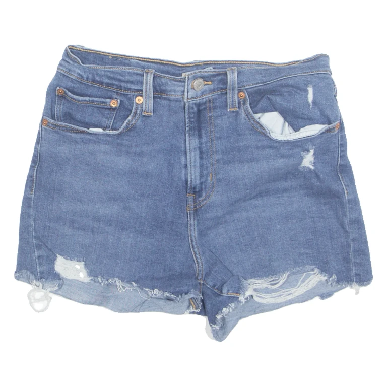 LEVI'S Cut Off High Rise Womens Denim Shorts Blue M W28