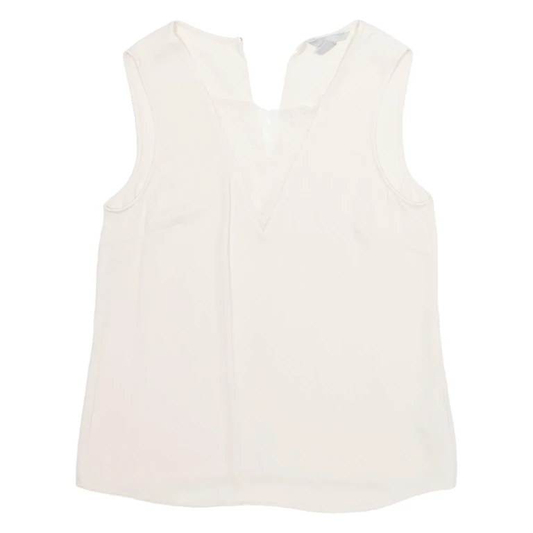 Womens Top Cream V-Neck M