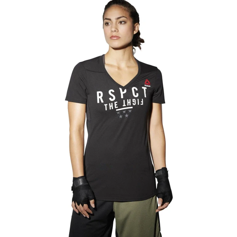 Women's Train Like A Fighter Perf Short Sleeve V Tee