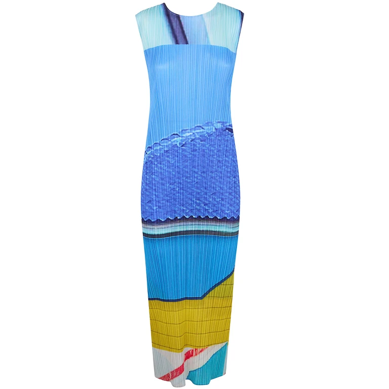 PLEATS PLEASE "City Collage" Dress
