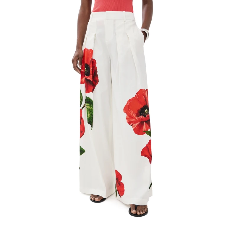 ALICE + OLIVIA Blaire Pleated Pants SUMMER POPPY 4