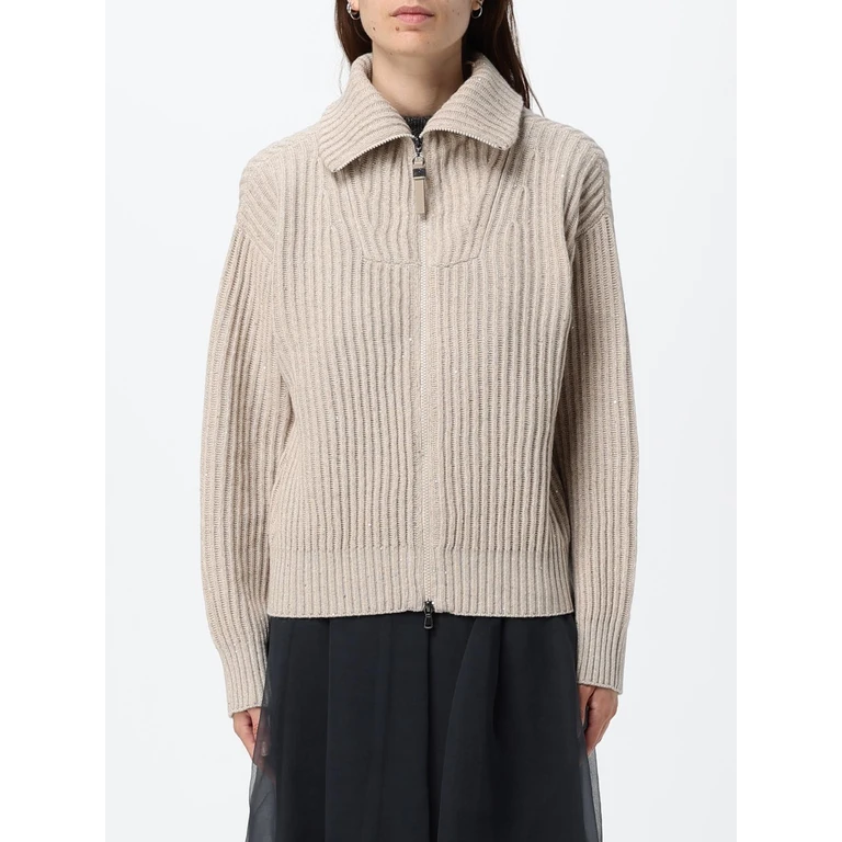 Ribbed Wool-Blend Cardigan with Zip and Sequins (MBM753506PC505)