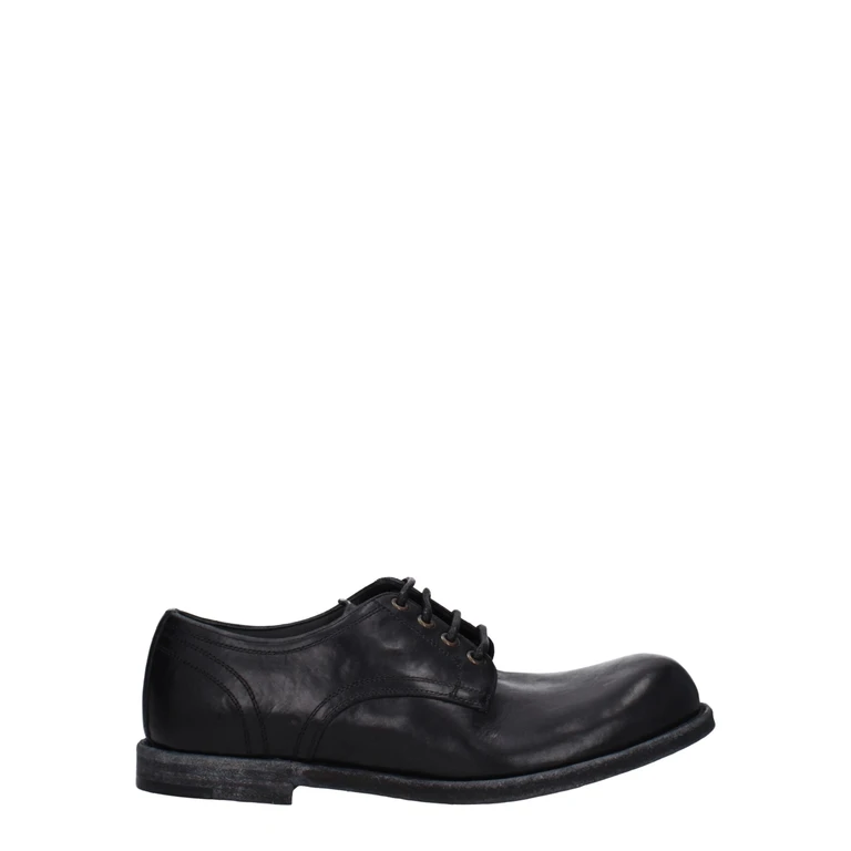 Black Leather Oxfords And Derbies Shoe - Men