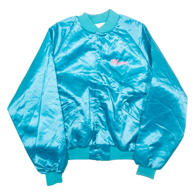 KING LOUIE Wayne Starr Womens Bomber Jacket Blue Nylon USA XL
