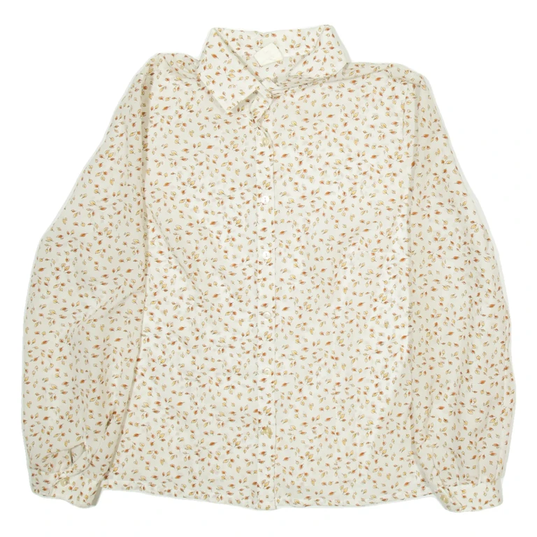 FREYA Womens Shirt White Floral Long Sleeve M