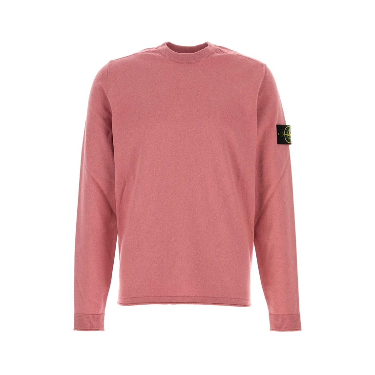 Stone Island Dark Pink Cotton Sweater Oleander Exterior: Maglieria - Men