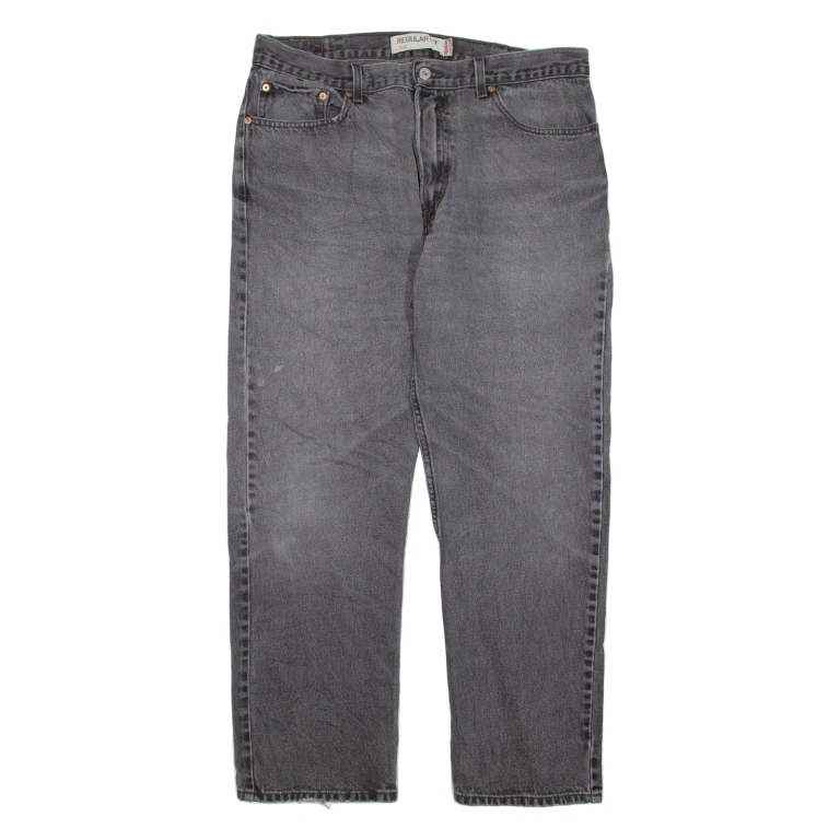 LEVI'S 505 Jeans Mens Grey Regular Straight Stone Wash W38 L32