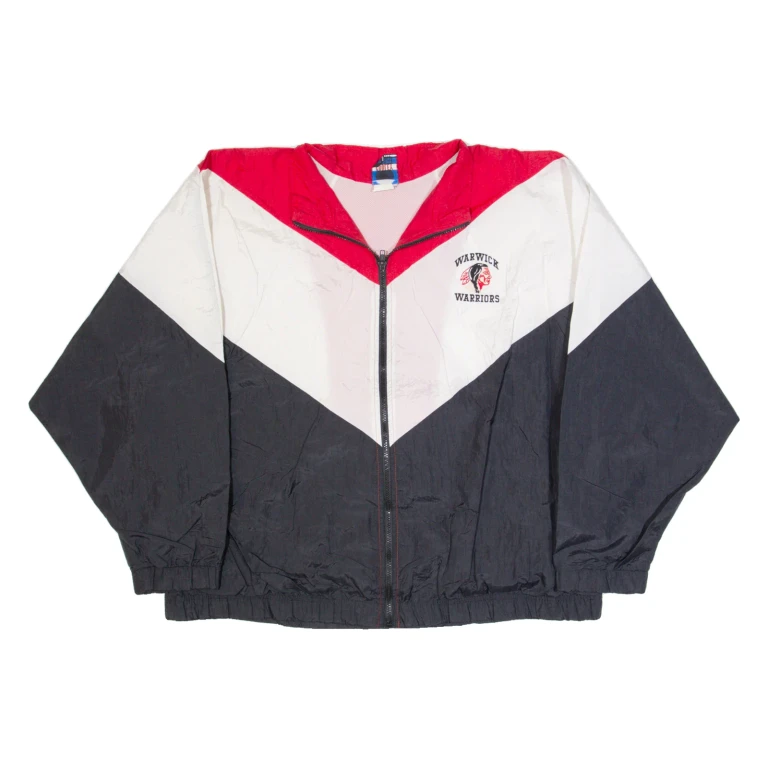 COOLEY Warwick Warriors Mens Shell Jacket Black 90s USA Colourblock XL