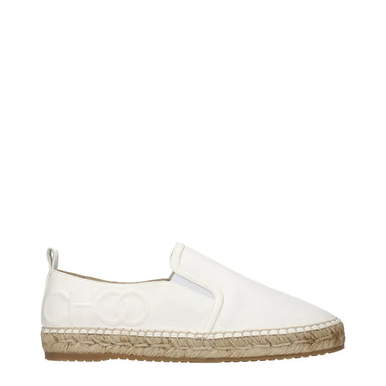 Jimmy Choo White Leather Espadrilles Shoe - Women