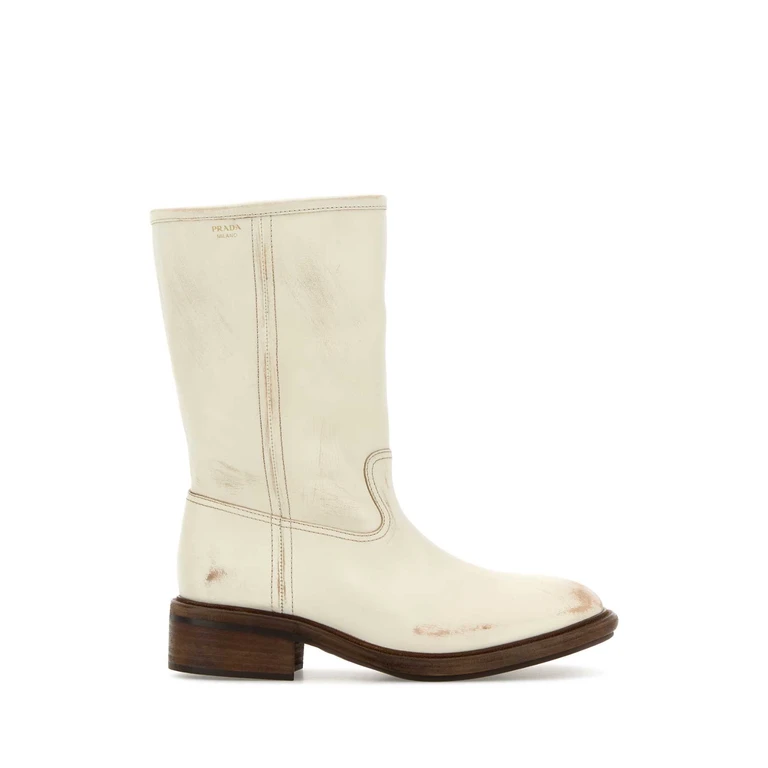 Ivory Leather Boots Talco Stivali - Women