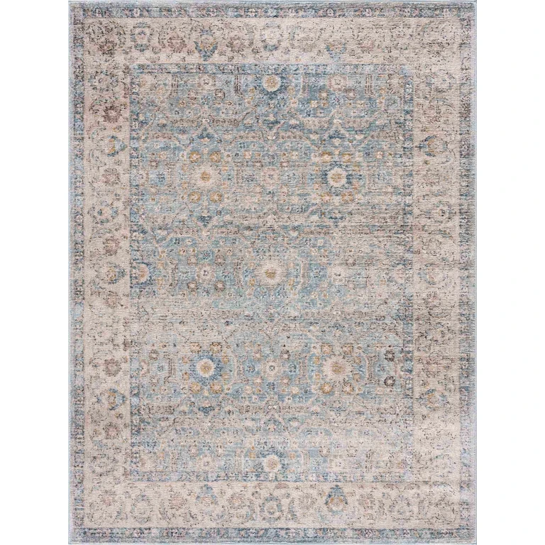 Anana Silver Blue & Beige Area Rug - Clearance
