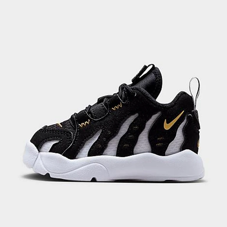 Kids Toddler Air DT Max ‘96 Low Casual Shoes in Black/Metallic Gold/White Size: 4.0