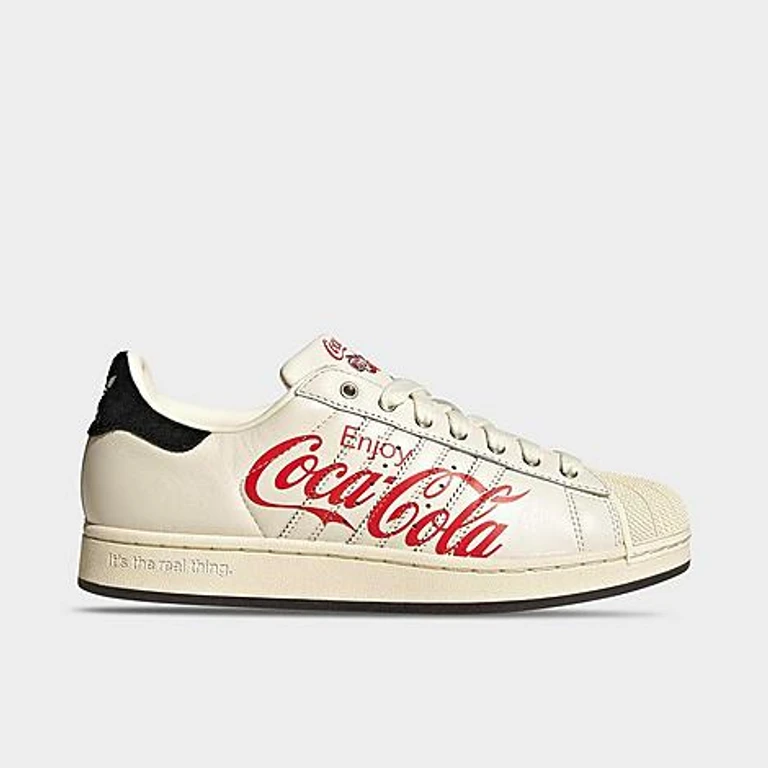 Men's Originals x Coca-Cola Superstar II Casual Shoes in White/Cream/Red Size: 7.5