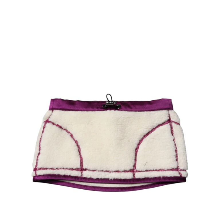 White Purple Cashmere Fleece Neck Warmer Scarf - Women