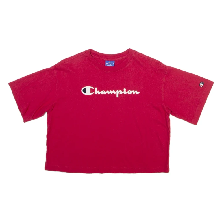 CHAMPION Crop Womens T-Shirt Red XS