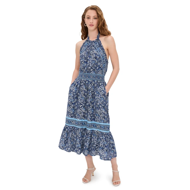 Ramy Brook Printed Delia Dress Navy Floral S