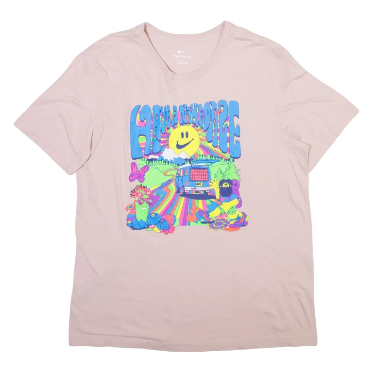 NIKE Mens T-Shirt Pink L