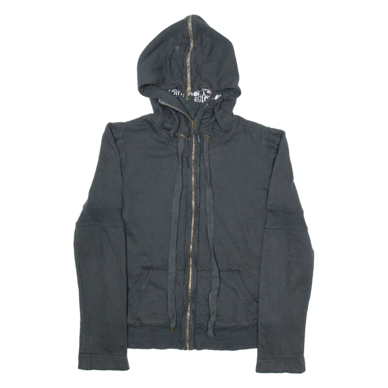 JUCY COUTURE Womens Black Hoodie Full Zip S