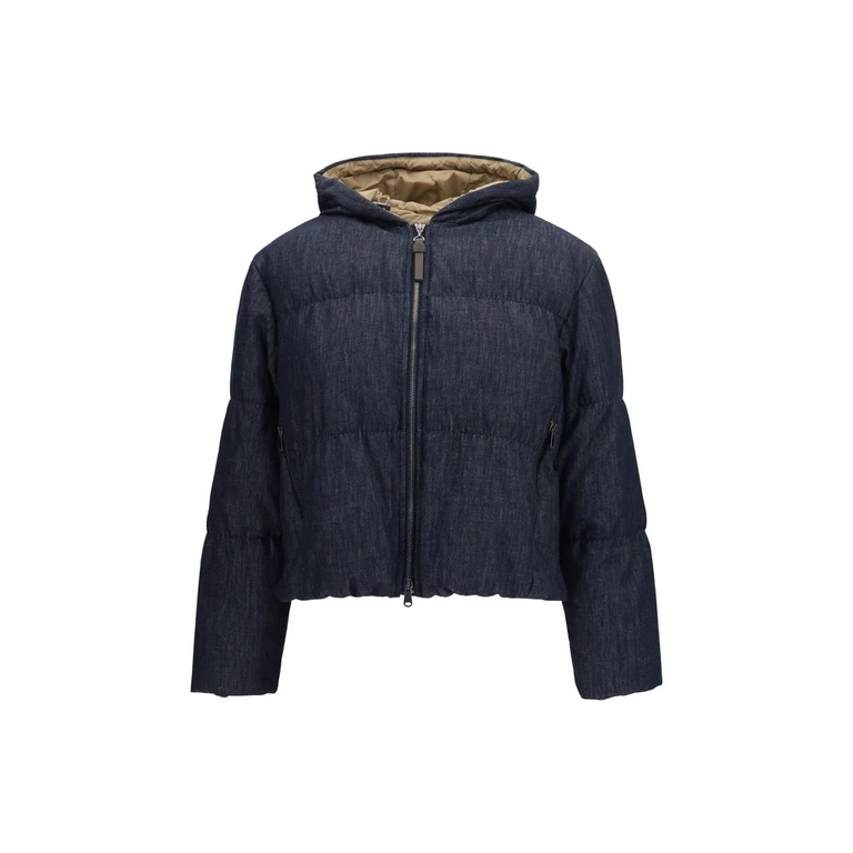 Brunello Cucinelli Blue Cotton Shell Jacket Clothing - Women