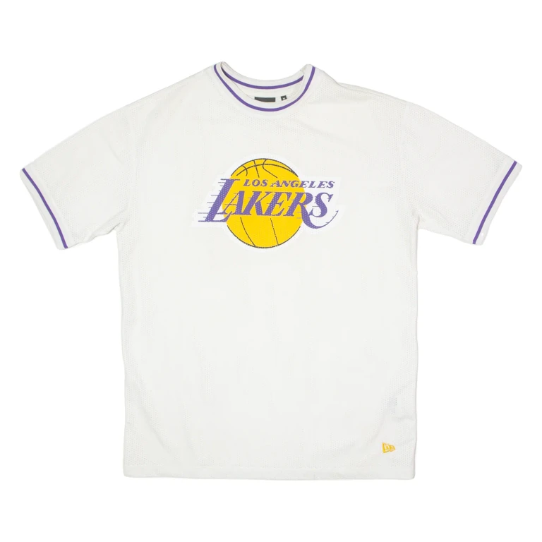 NEW ERA Los Angeles Lakers Mens Jersey White USA Crew Neck M