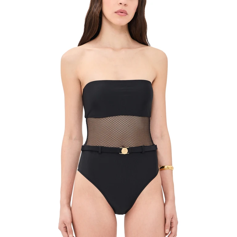 L'AGENCE Tory Mesh One-Piece Swimsuit Black M