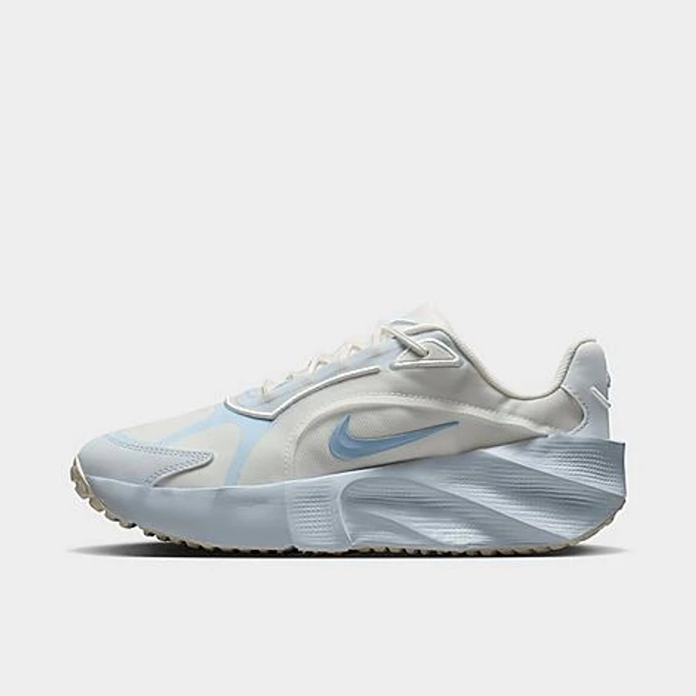 Nike Women's Aura Edge Casual Shoes in Summit White/Football Grey/Hydrogen Blue Size: 5.0