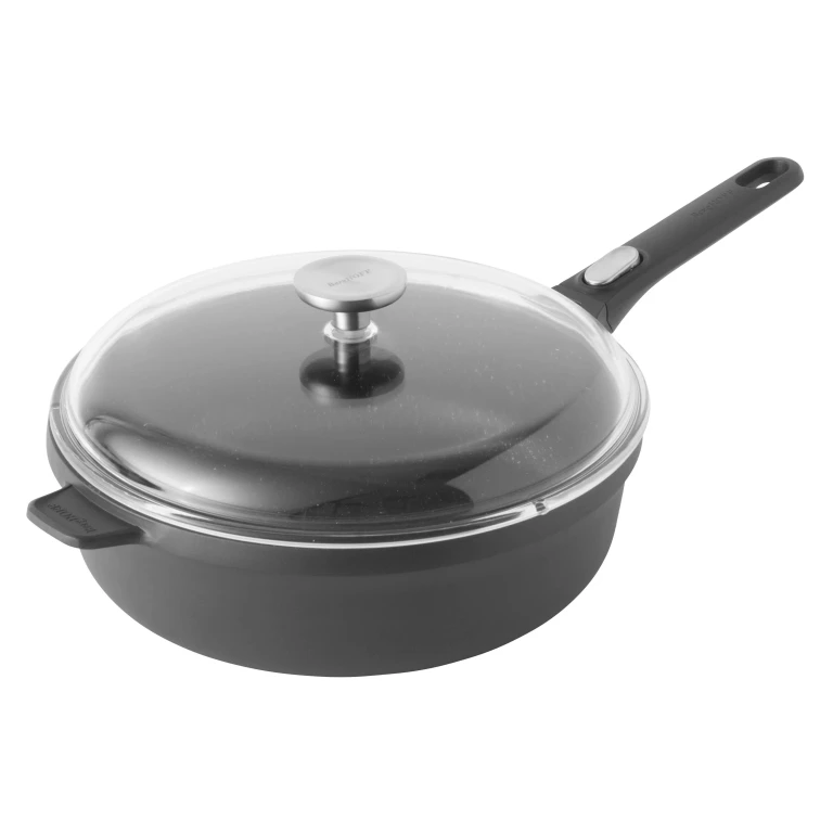 GEM Nonstick Aluminum 11" Saute Pan 4.6qt., Detachable Handle, Glass Lid