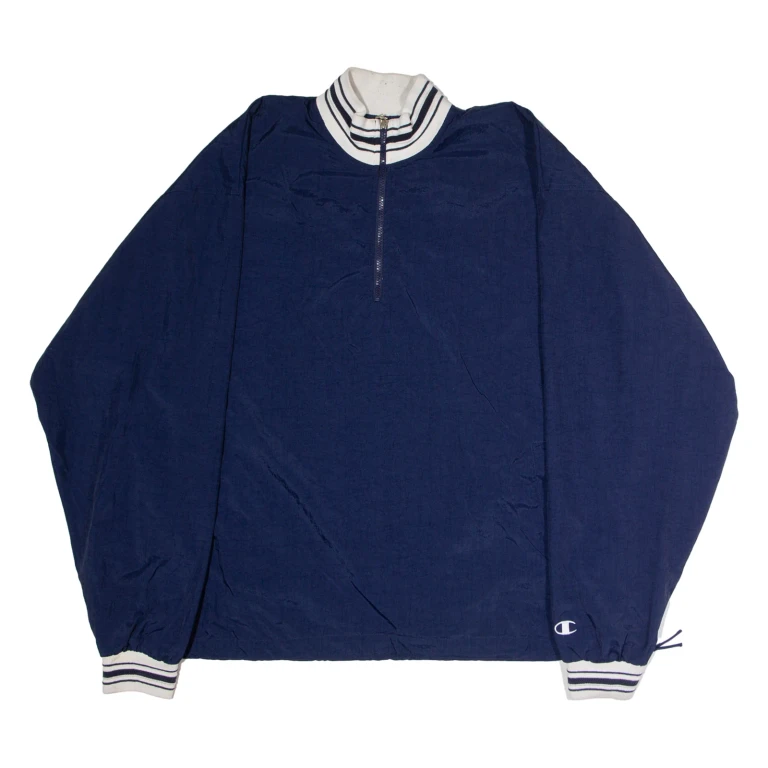 CHAMPION Mens Pullover Jacket Blue Nylon 90s XL