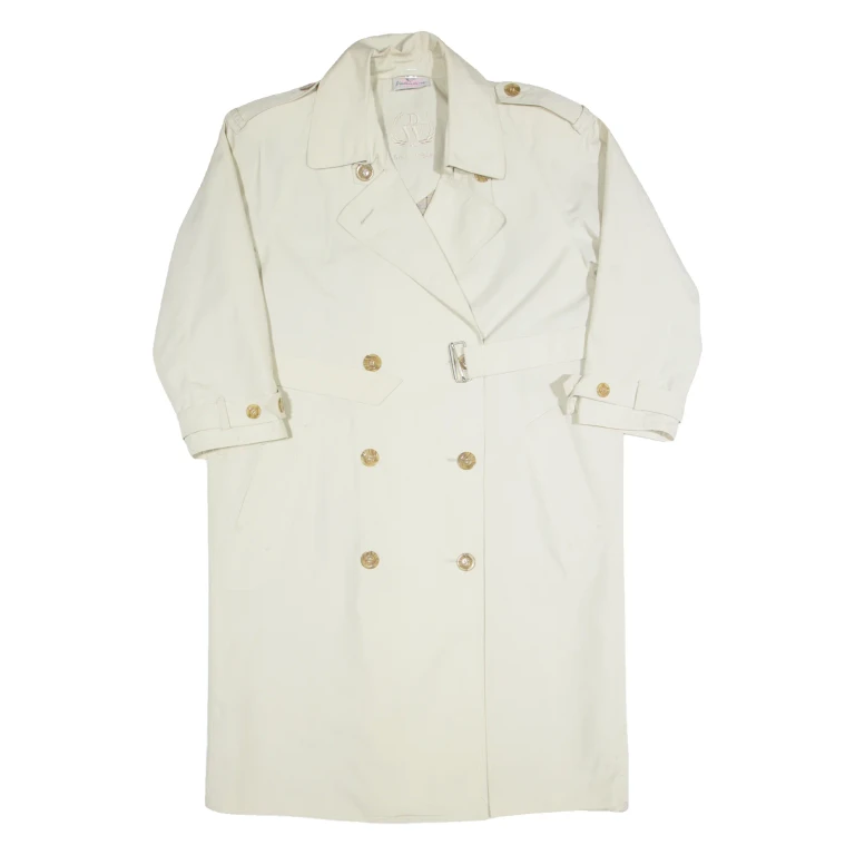 VALENTINE Womens Trench Coat Beige 90s UK 14
