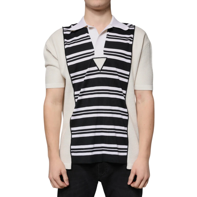 Dolce & Gabbana Multicolor Stripe Collared Polo T-Shirt Silk Cotton Cashmere Nylon - Men