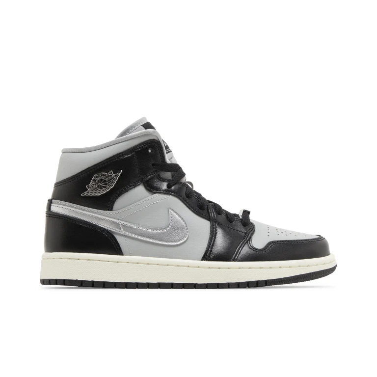 Women's Retro 1 Mid Se 'Black Grey Silver' W Sneakers